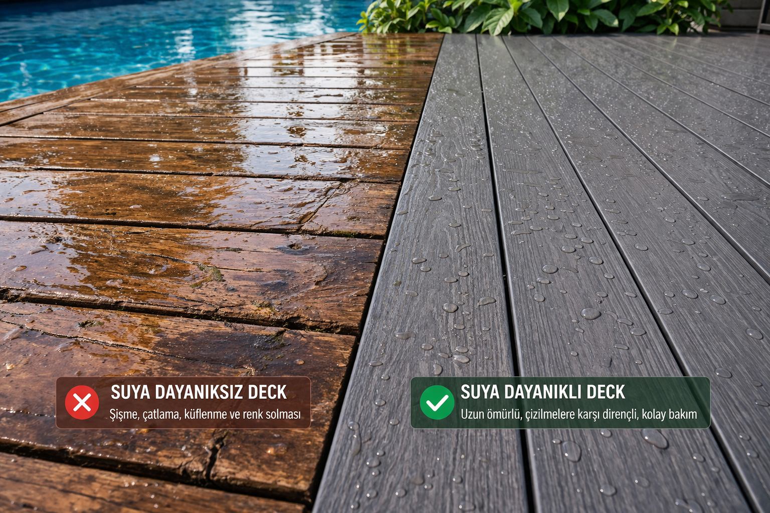 Suya dayanıklı deck kullanımı
