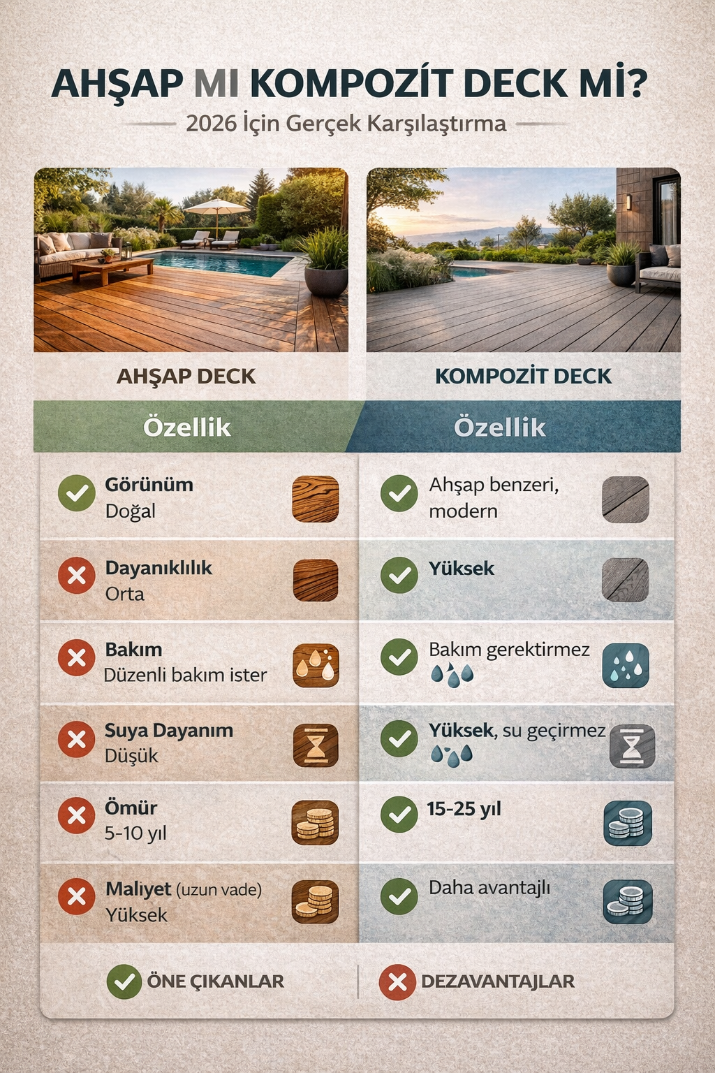 Deck karşılaştırma infografiği